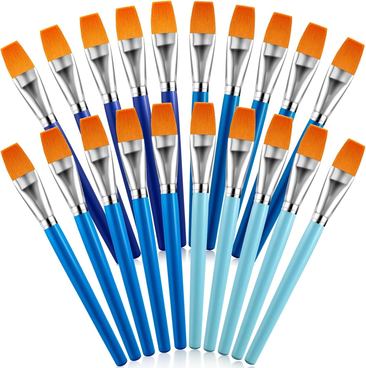 Paint Brushes for Acrylic Painting, Big Paint Brushes Bulk with Wooden Handle for Acrylic, Watercolor, Oil, Crafts, Face Body Art, 4 Color(20 Pcs)